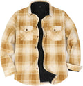 Men's Sherpa Lined Fleece Plaid Flannel Shirt Jacket (Style ZQV8)
