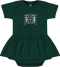 Girls' Bodysuit Dress Featuring College Style and Picot Trim