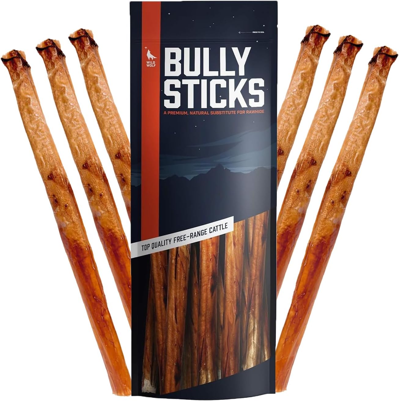 Wild Wolf 12-inch CollaBully Sticks - Double Flavor Treats