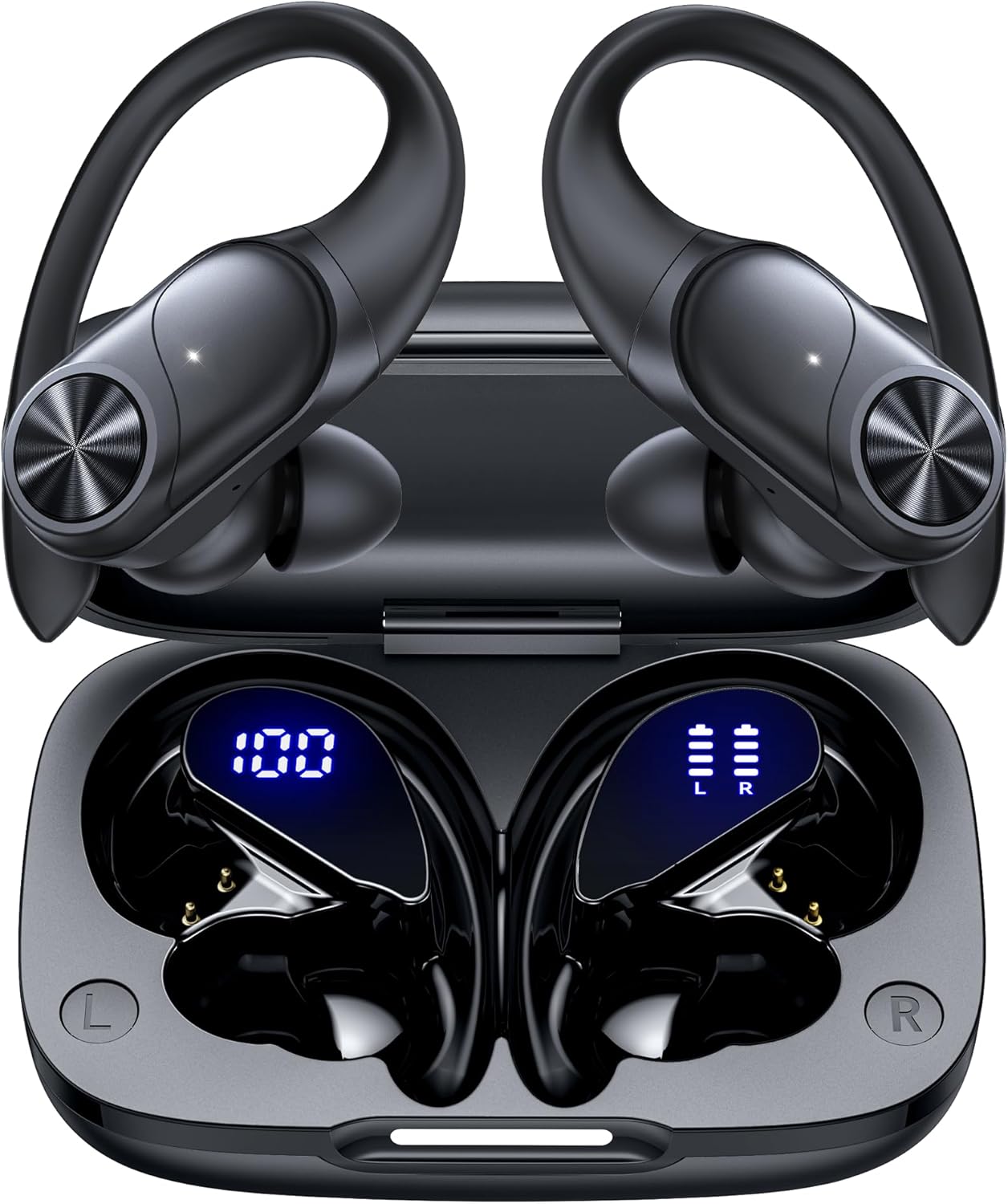 80hrs Playtime Wireless Earbuds IPX7 Black