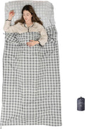 100% Cotton Sleeping Bag Liner with Full Zippers - Travel Sleep Sack