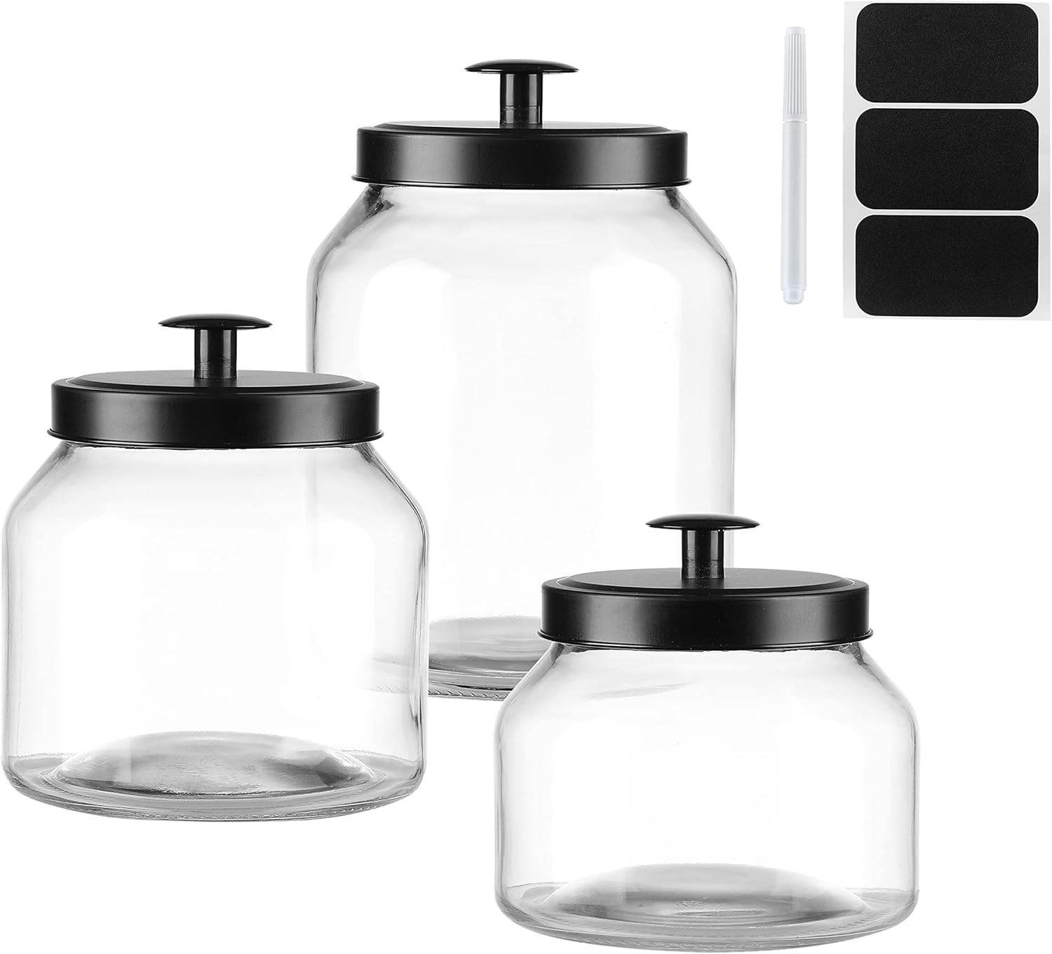 Hyperspace Clear Glass Kitchen Canister Set for Food Storage