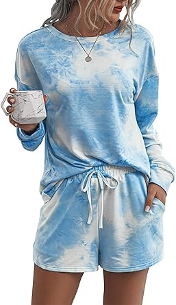 PRETTYGARDEN Womens Tie Dye Printed Pajamas Set for Comfort
