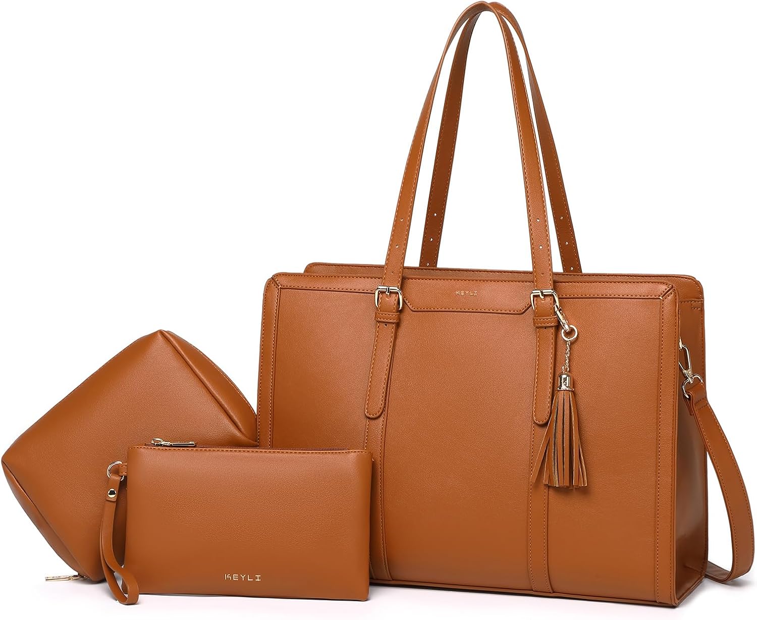 Keyli 4pc Laptop Bag Set for Women with USB Charging Port