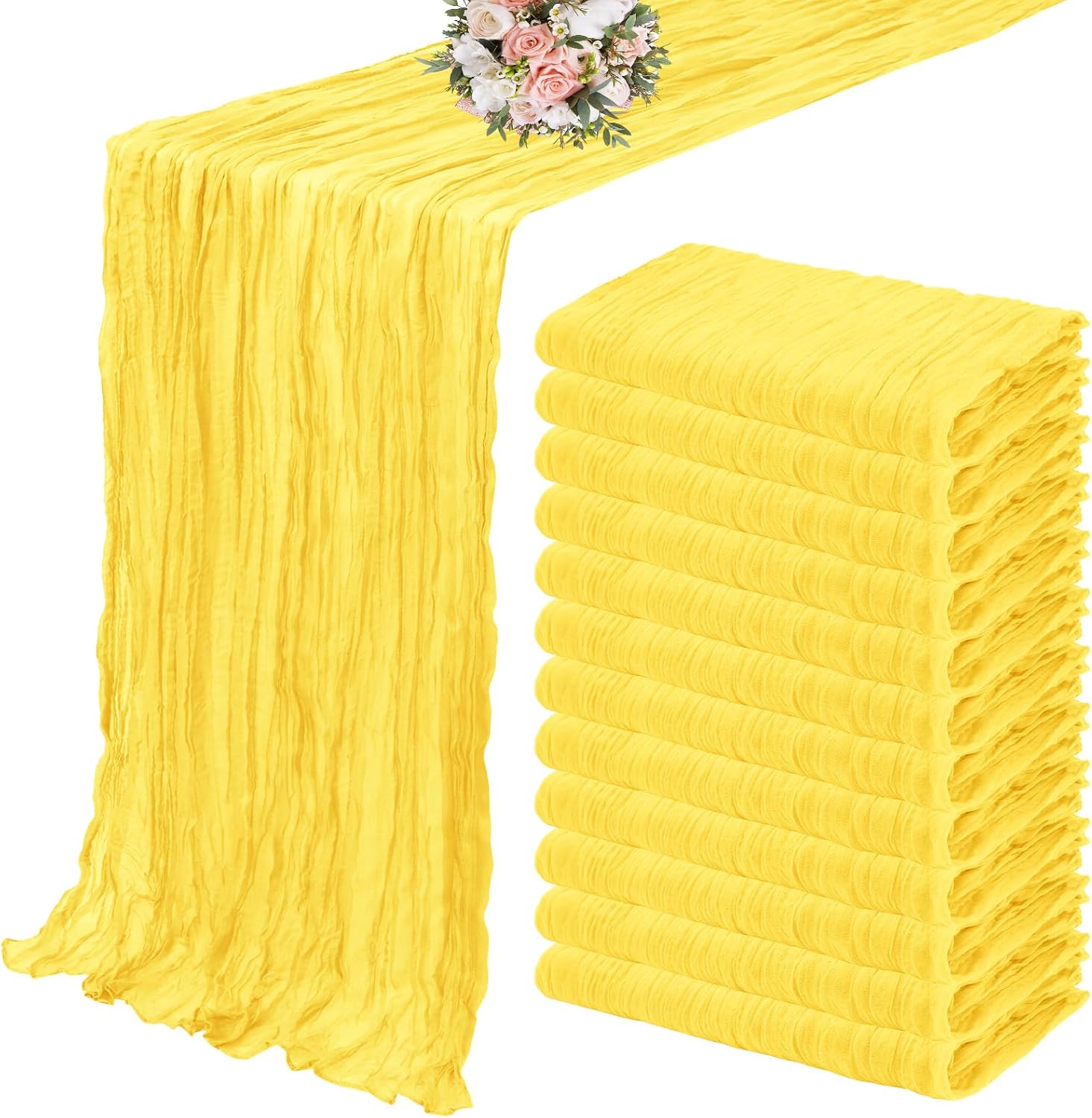 12 Pack Cheesecloth Table Runner for Elegant Wedding Decor