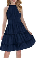 Fun Halter Neck Sleeveless Dress for Girls by Arshiner in Summer