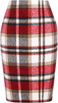 Classic Women's Wool Skirt in Plaid Knee Length for Winter Outfits