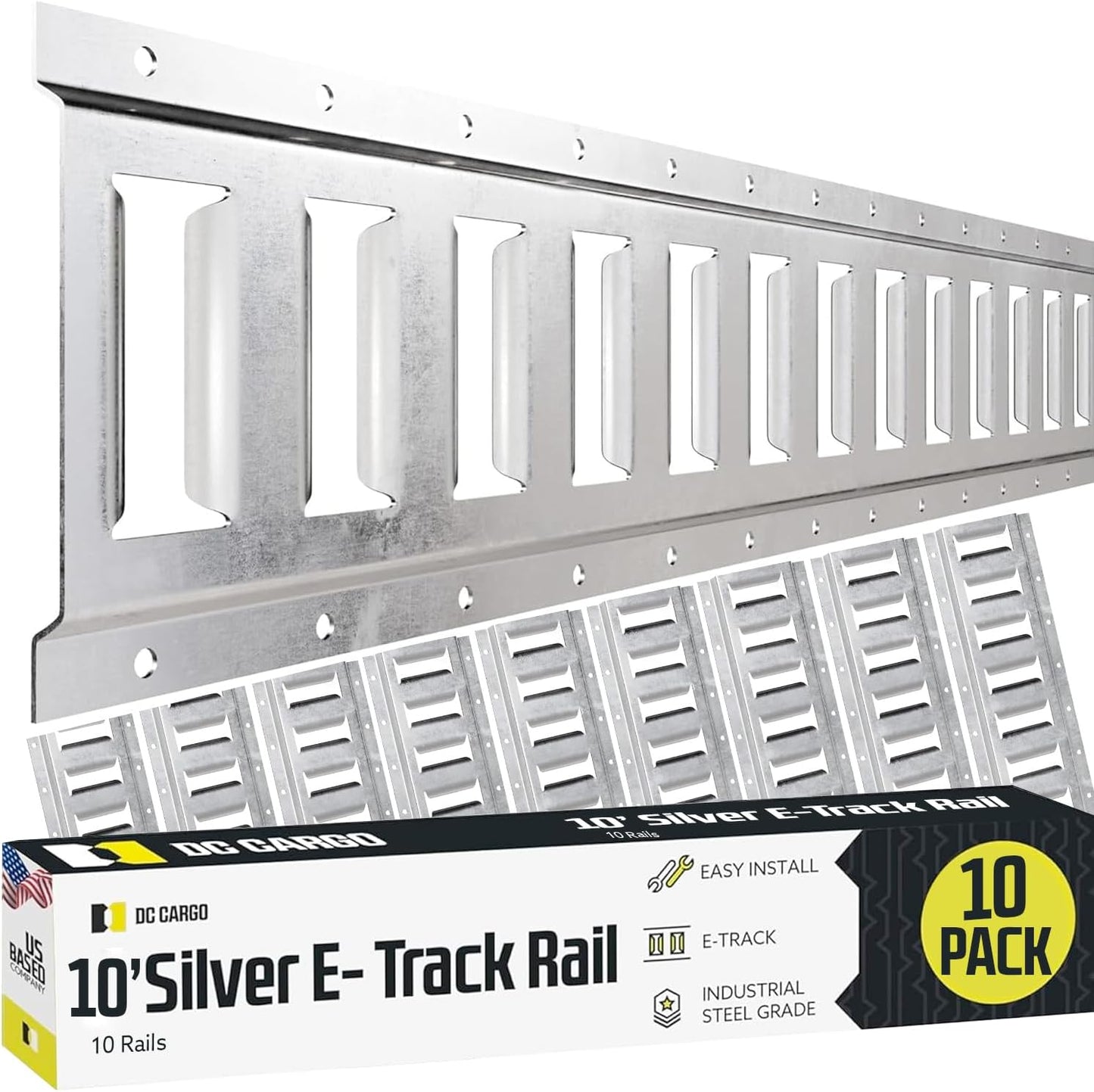 10-ft E Track Tie-Down Rails for Secure Cargo Transport