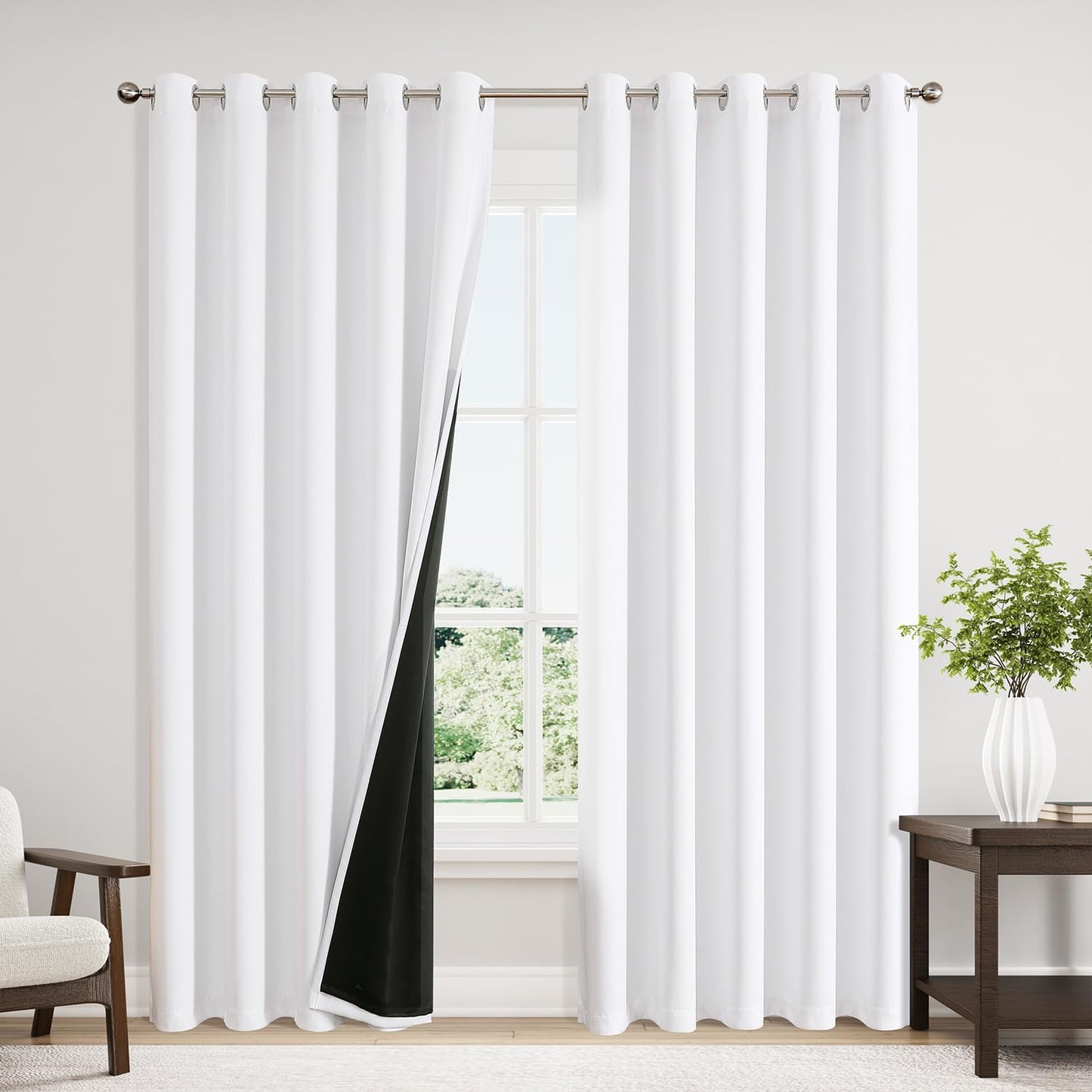100% Blackout Curtains for Bedroom by ChrisDowa - 84 inch Long