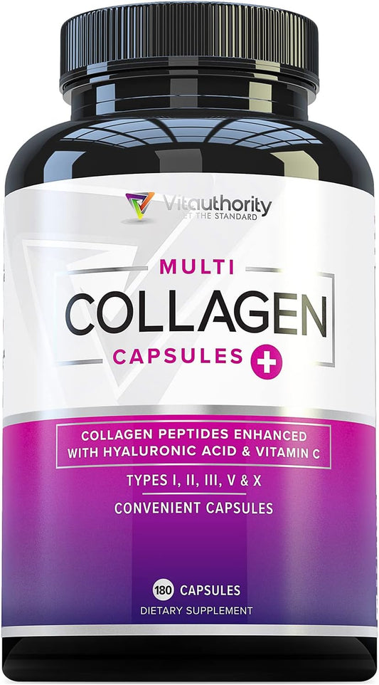 Multi Collagen Peptides Capsules for Women with Vitamin C