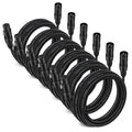 Moukey XLR Cables 25ft 6-Pack - Durable, Noise-Free Audio Cables