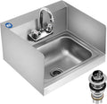 Stainless Steel Hand Sink NSF 17in x 15in for Commercial Use