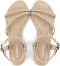 Womens Flat Gladiator Sandals - Braided Slingback Open Toe Comfort