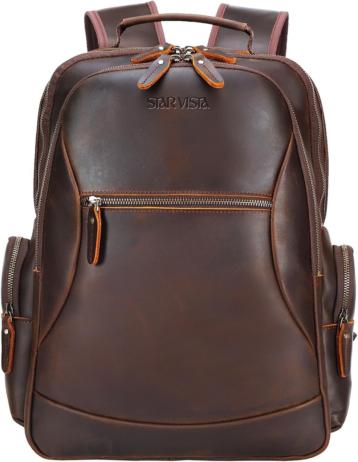Vintage Full Grain Leather Laptop Backpack for Men by STAR VISTA