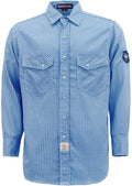 BOCOMAL FR Shirts for Men Printed Plaid Flame Resistant Button Up