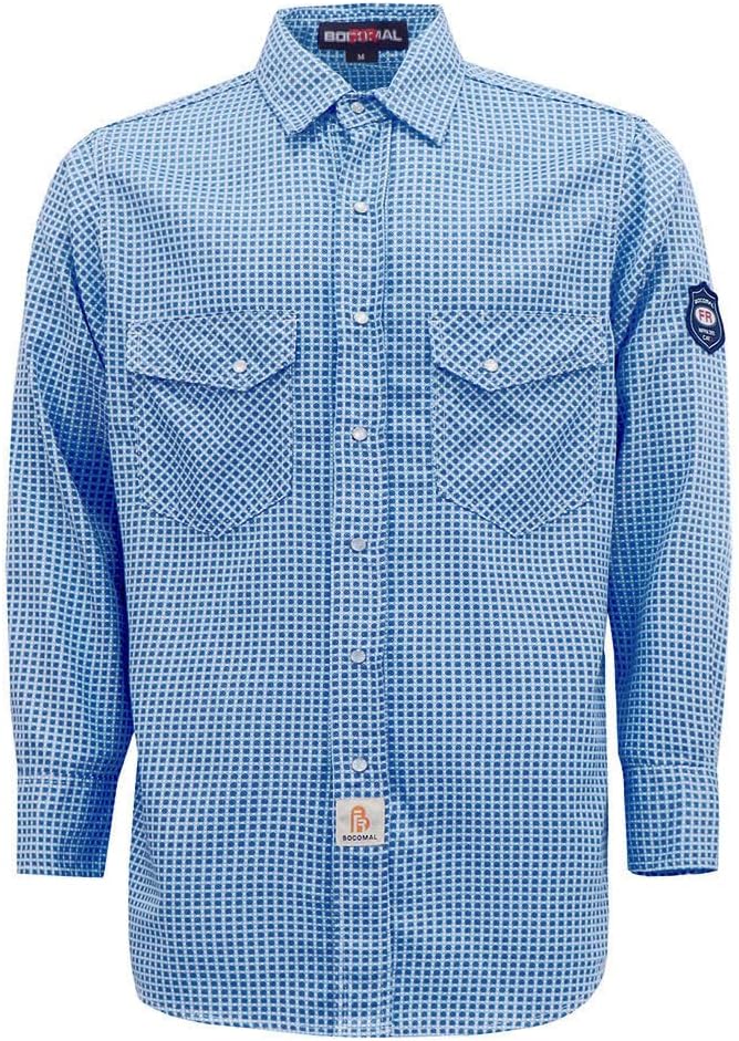 BOCOMAL FR Shirts for Men - Flame Resistant Cotton Workwear