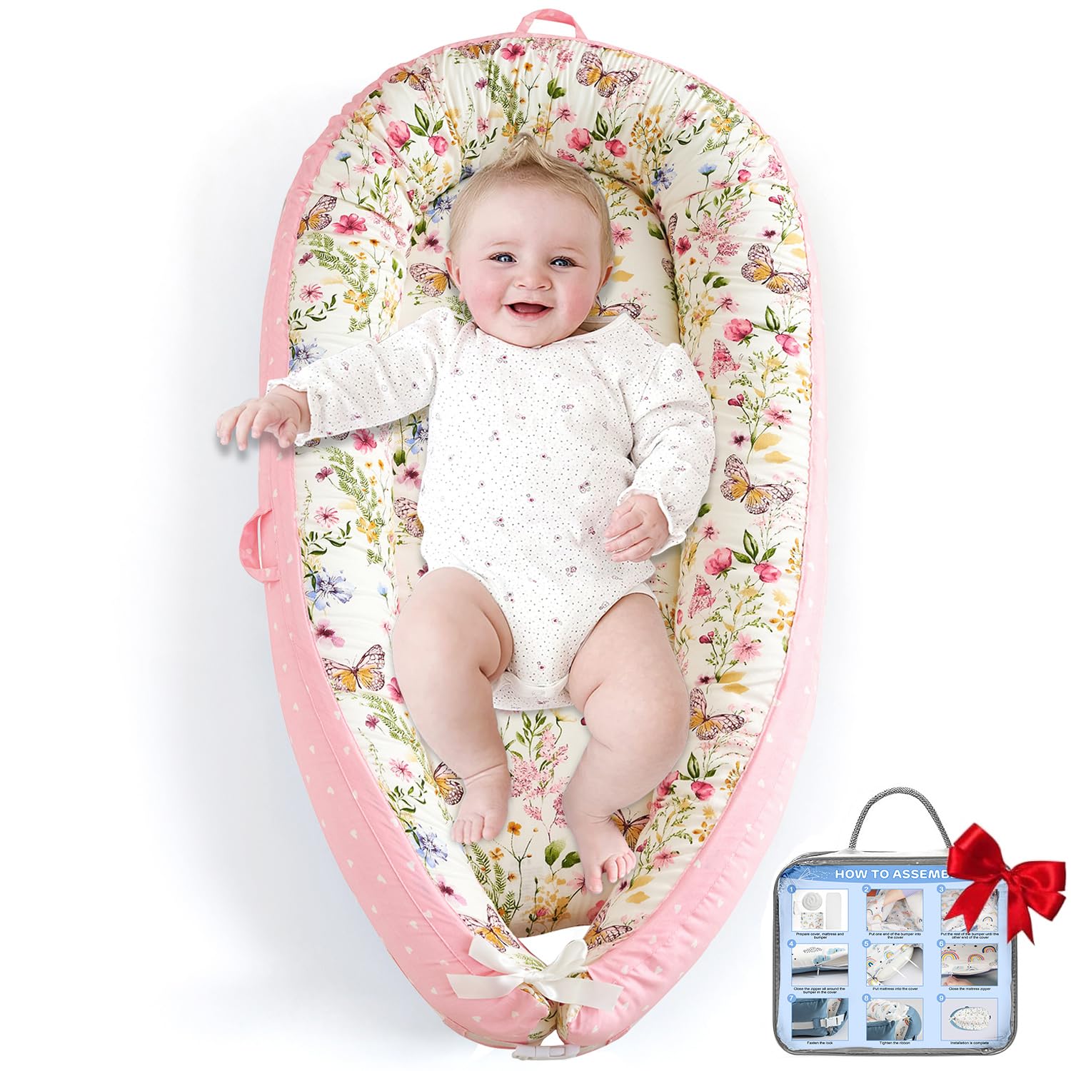 Baby Lounger for Newborn - Soft & Portable Infant Nest Essential