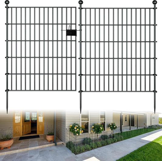 10 Panels Garden Fence Dog Fence Outdoor for Yard, 32in H