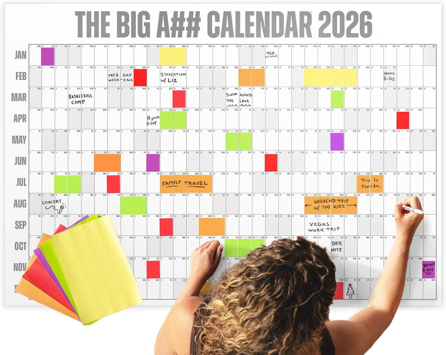 Big A## Calendar Yearly Wall Planner for 2026 - Dry Erase