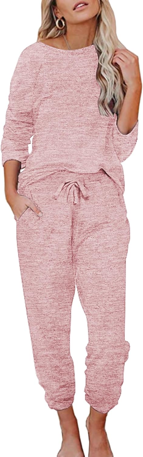 Ekouaer Womens Pajamas Set Long Sleeve Loungewear for Comfort