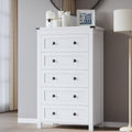 Tall 5-Drawer Wooden Dresser - Narrow 45in Storage Chest