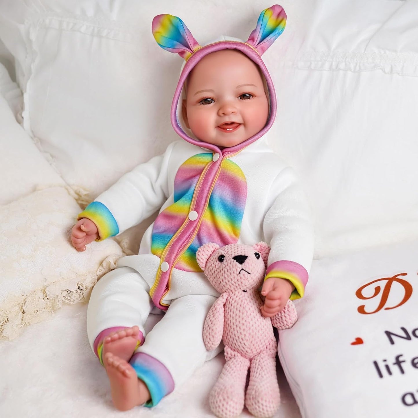 17Inch Realistic Baby Doll with Bunny Outfit - Perfect for Cuddling!