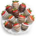 Chocolate Covered Strawberries, 12 Dark Milk White Delight - Fresh