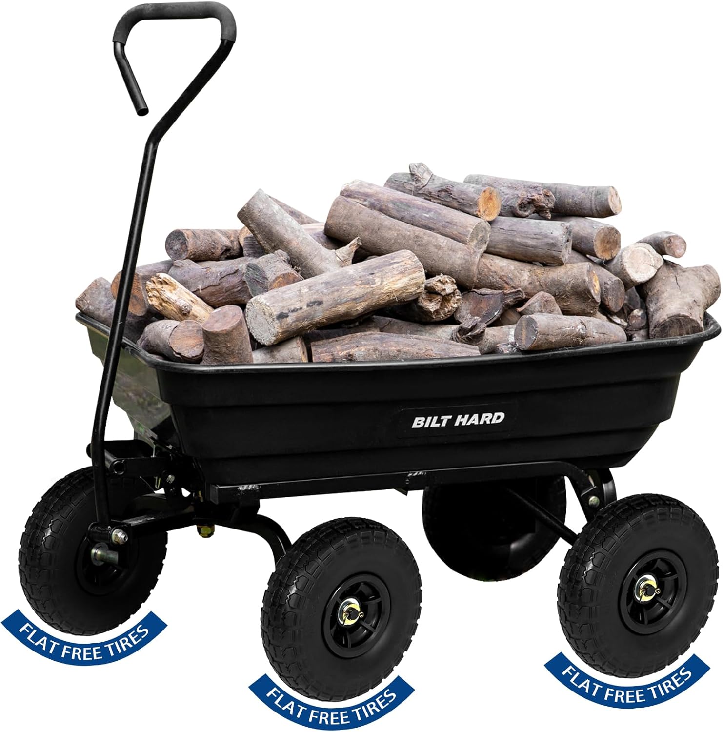 BILT HARD Poly Garden Dump Cart 600 lbs for Heavy Duty Use
