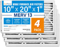 LotFancy 10x20x1 Air Filter MERV 13 for Pet Allergens Defense