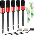 Car Detailing Brush Set 10pcs - Multi-Size Interior & Exterior Kit