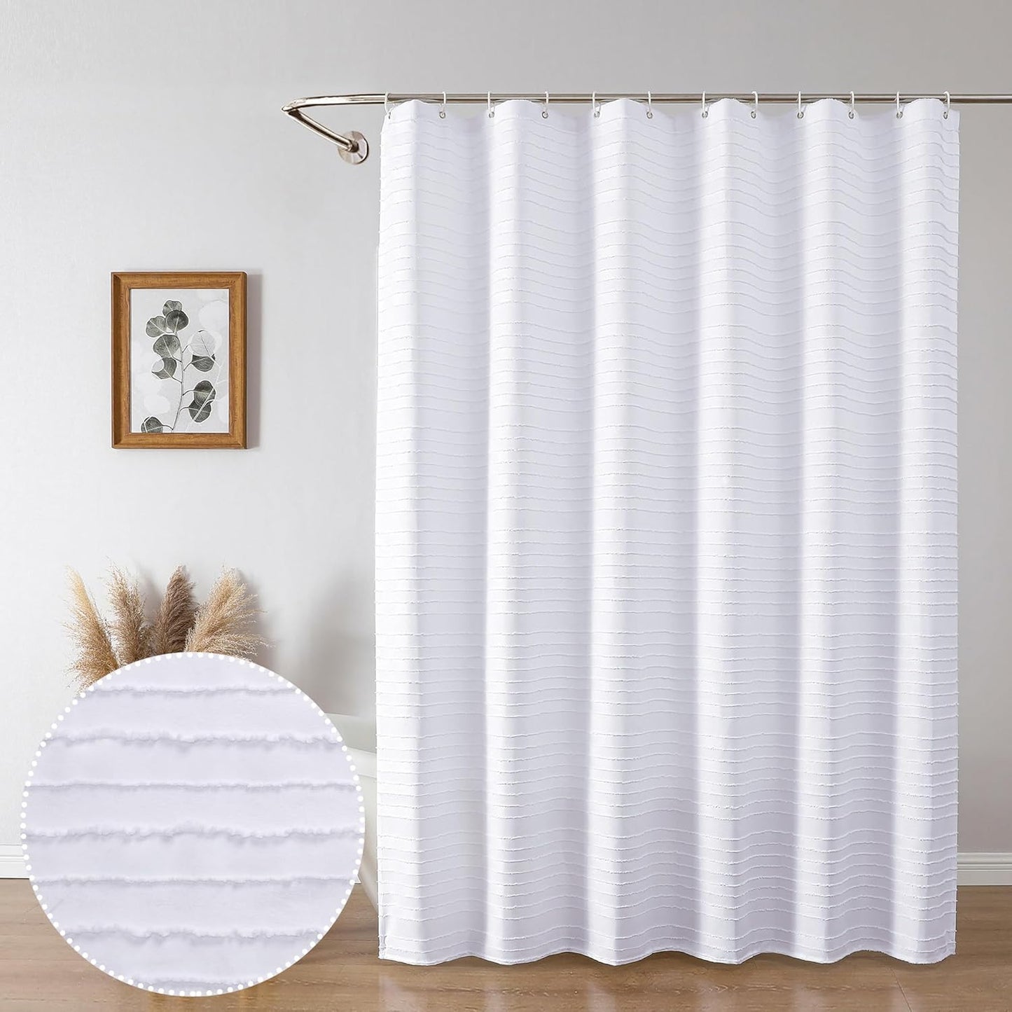 Boho Stripe Fabric Shower Curtain by Aiyufeng