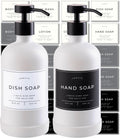 16oz Glass Soap Dispenser Set with Stainless Steel Pump for Home