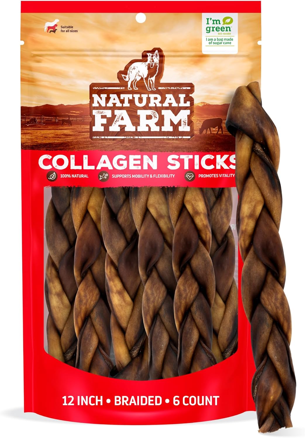 Natural Farm Braided Collagen Chews for Dogs - Healthy Chewing