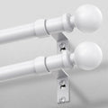 2 Pack White Curtain Rods 48 to 84 in Adjustable Heavy Duty - Matte