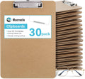 Wood Clipboards 30 Pack Letter Size Clip Board 8.5x11 - Sturdy