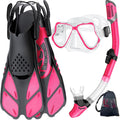Zenoplige Mask Fins Snorkel Set - Panoramic Mask with Dry Top