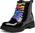 K KomForme Boys Girls Ankle Boots Lace Up Side Zipper Waterproof
