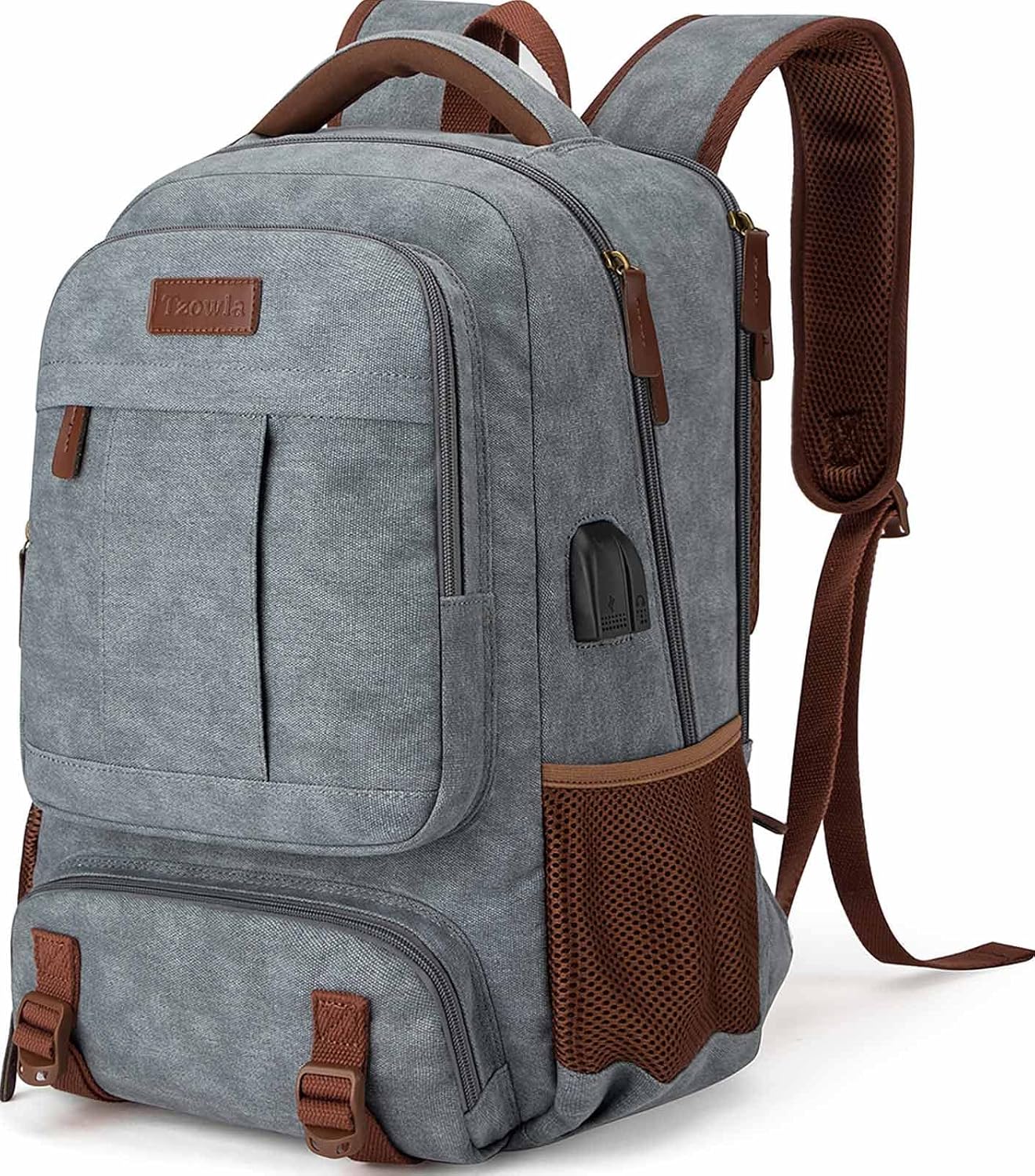 Tzowla Canvas Laptop Backpack for Men and Women Travel Work