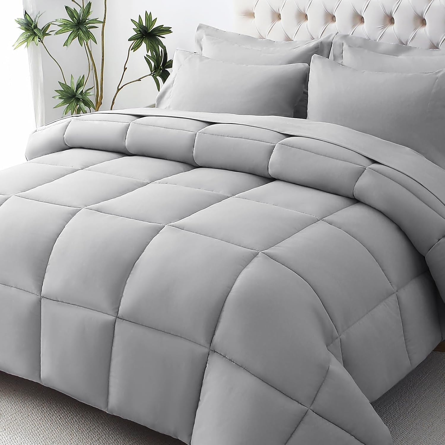 JOLLYVOGUE King Comforter Set - Ultra-Soft Bedding 7 Pieces