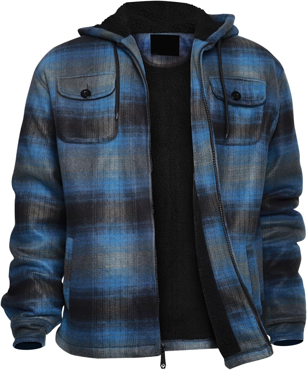 Winter Heavy Warm Sherpa Lined Fleece Plaid Flannel Jacket