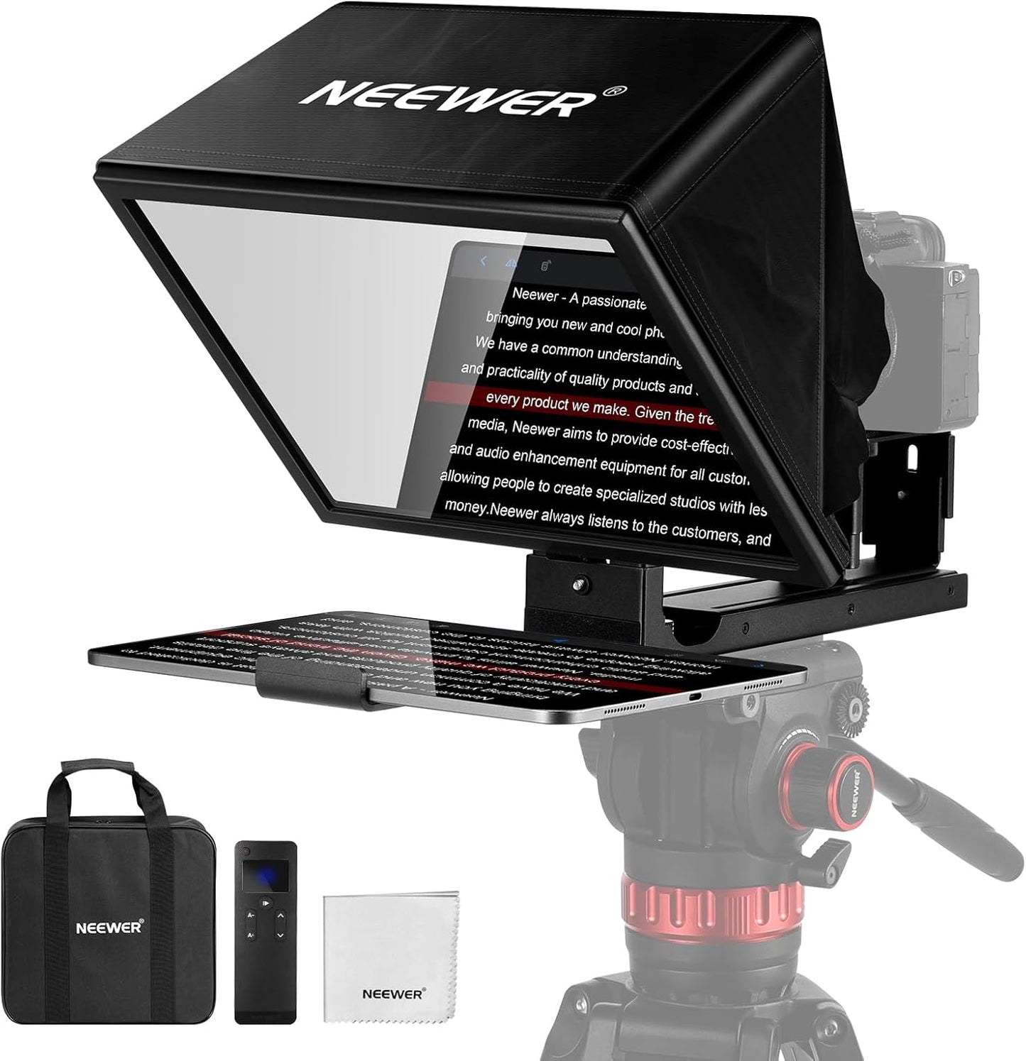 NEEWER Basics X12B Teleprompter for iPad and DSLR Cameras