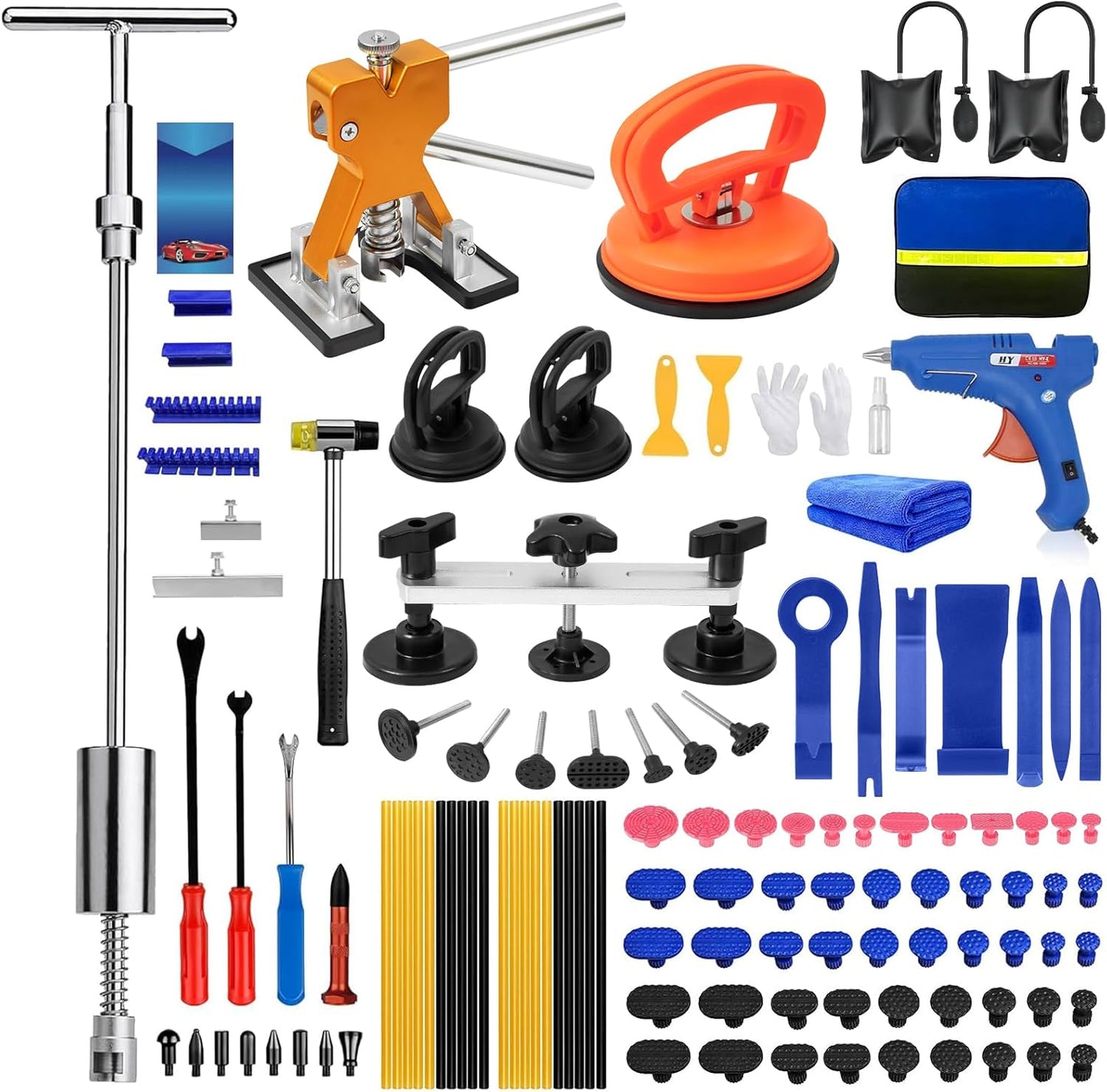 129pcs Dent Puller Kit for Car Paintless Dent Removal Tool