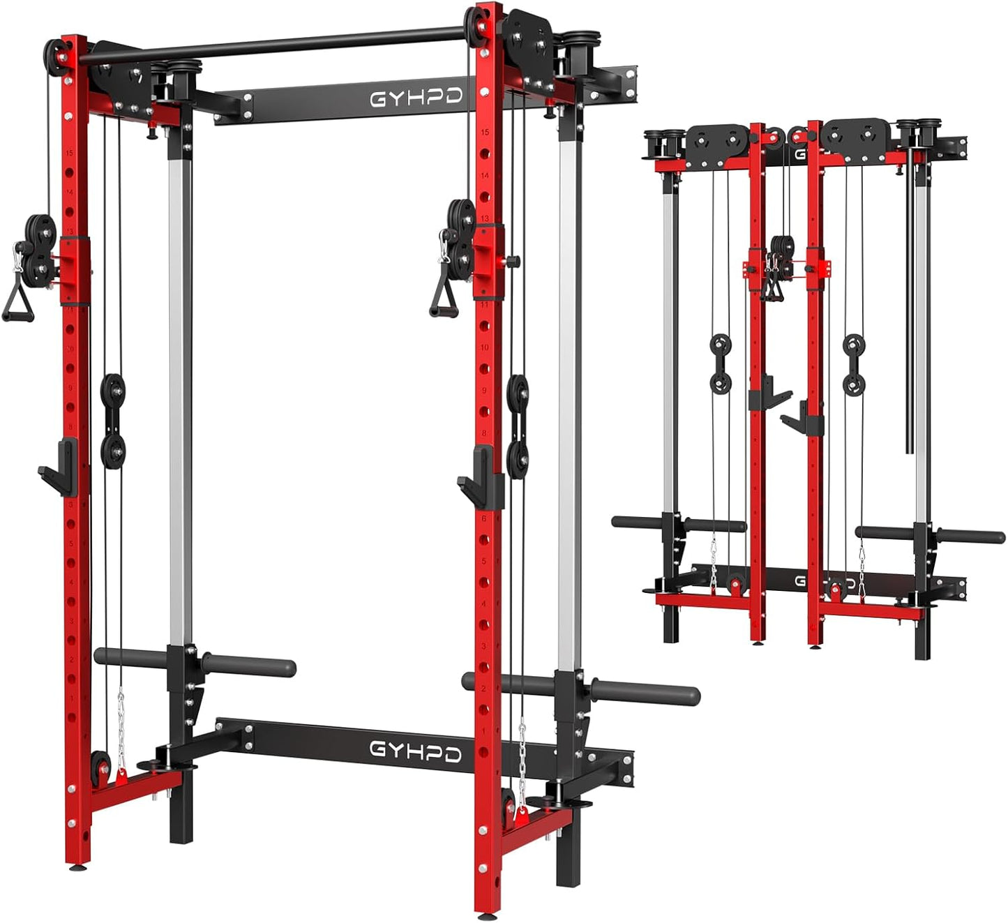 Ultimate Space-Saving Power Rack with Cable Crossover & LAT Pull Down - GYHPD