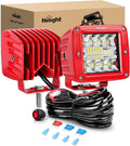 Nilight LED Light Pods 2PCS 42W 3 in Triple Row Spot Flood Combo