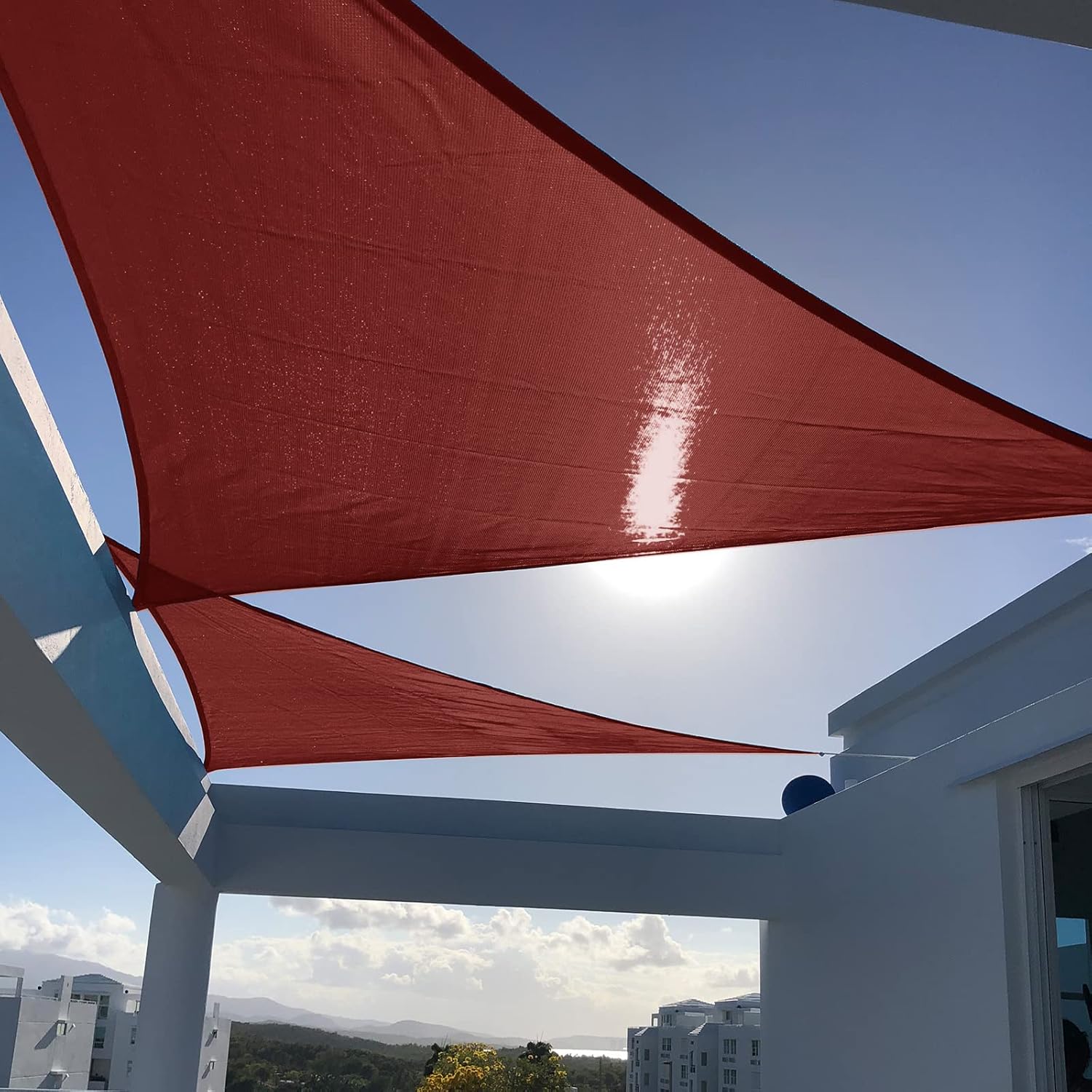 SUNNY GUARD Triangle Sun Shade Sail 8ftx18ftx18ft for Outdoor Use
