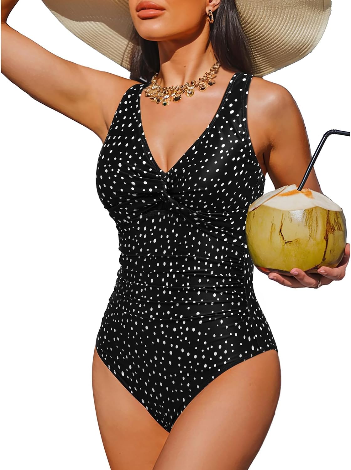Holipick Women Tummy Control One Piece Swimsuit for Elegance