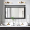 Farmhouse Bathroom Mirror 45 x 30 Rectangle Barn Door Mirror - Rustic