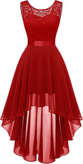 Women's Chiffon Hi Low Lace Cocktail Dress 2025 - Elegant Fit