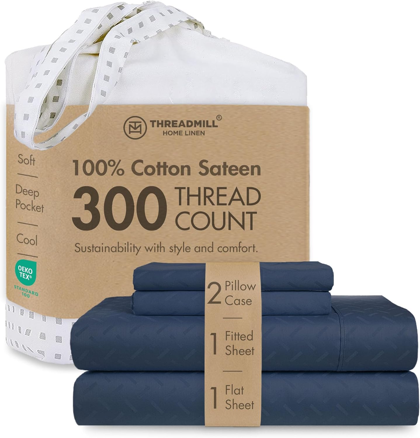 Threadmill Cotton Full Size Sheet Set for Cozy Sleep Nights