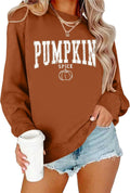Pumpkin Sweatshirt for Women - Lightweight Cotton Blend Pullover